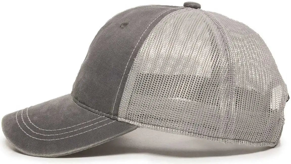 OC Sports HPD-610M Adjustable Mesh Back Cap - Charcoal Light Grey - Dark Gray Light Gray / 6 7/8’’ - 7 1/2’’