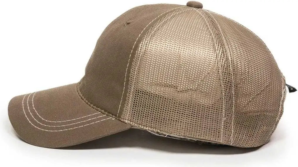 OC Sports HPD-610M Adjustable Mesh Back Cap - Khaki - Khaki / 6 7/8’’ - 7 1/2’’