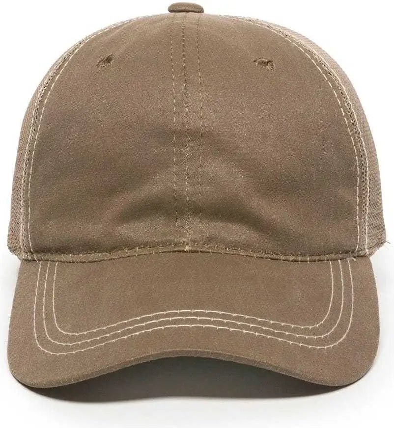 OC Sports HPD-610M Adjustable Mesh Back Cap - Khaki - Khaki / 6 7/8’’ - 7 1/2’’