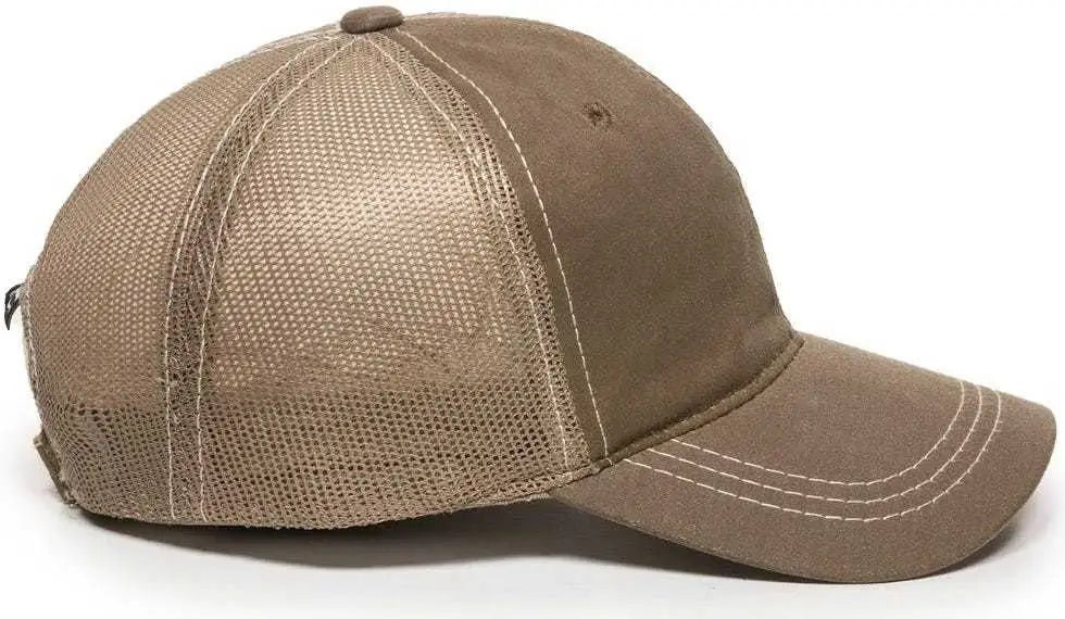 OC Sports HPD-610M Adjustable Mesh Back Cap - Khaki - Khaki / 6 7/8’’ - 7 1/2’’