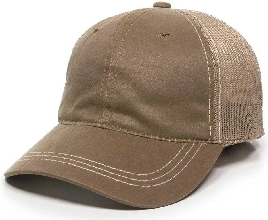 OC Sports HPD-610M Adjustable Mesh Back Cap - Khaki - Khaki / 6 7/8’’ - 7 1/2’’