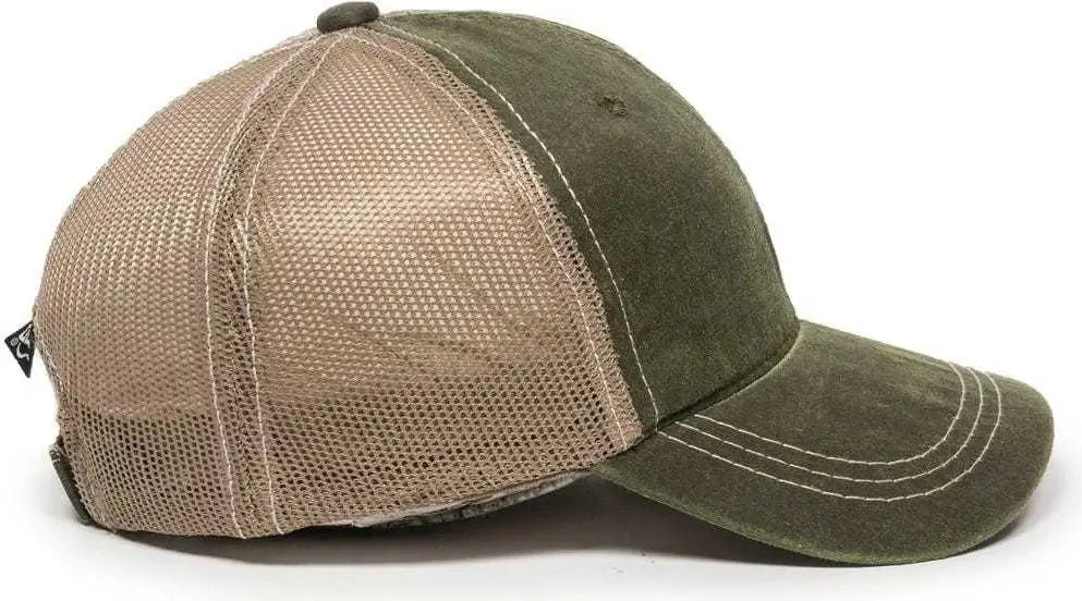 OC Sports HPD-610M Adjustable Mesh Back Cap - Olive Khaki - Olive Khaki / 6 7/8’’ - 7 1/2’’