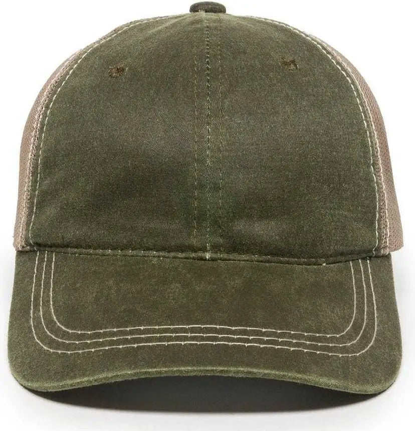 OC Sports HPD-610M Adjustable Mesh Back Cap - Olive Khaki - Olive Khaki / 6 7/8’’ - 7 1/2’’