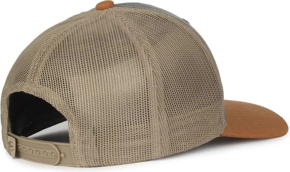 OC Sports HPD-615M Premium Rugged Camo Trucker Cap - Charcoal Khaki Duk - Duk / OSFM
