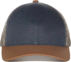 OC Sports HPD-615M Premium Rugged Camo Trucker Cap - Navy Khaki Brown - Brown / OSFM