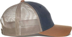OC Sports HPD-615M Premium Rugged Camo Trucker Cap - Navy Khaki Brown - Brown / OSFM