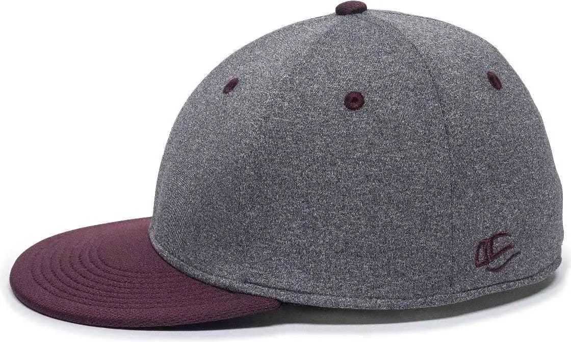 OC Sports HTH25 Flexible Fitting Cap - Heathered Gray Maroon