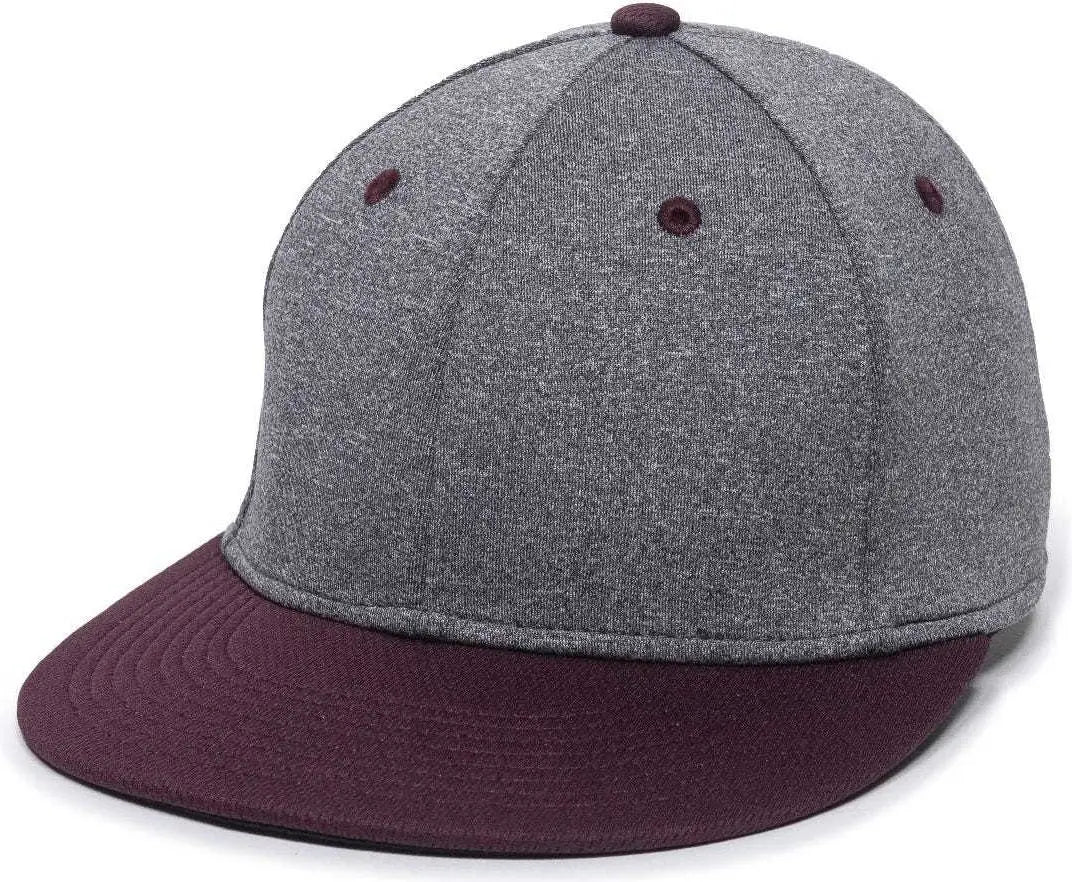 OC Sports HTH25 Flexible Fitting Cap - Heathered Gray Maroon