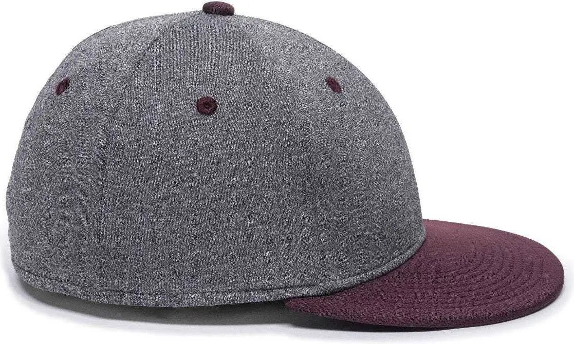 OC Sports HTH25 Flexible Fitting Cap - Heathered Gray Maroon