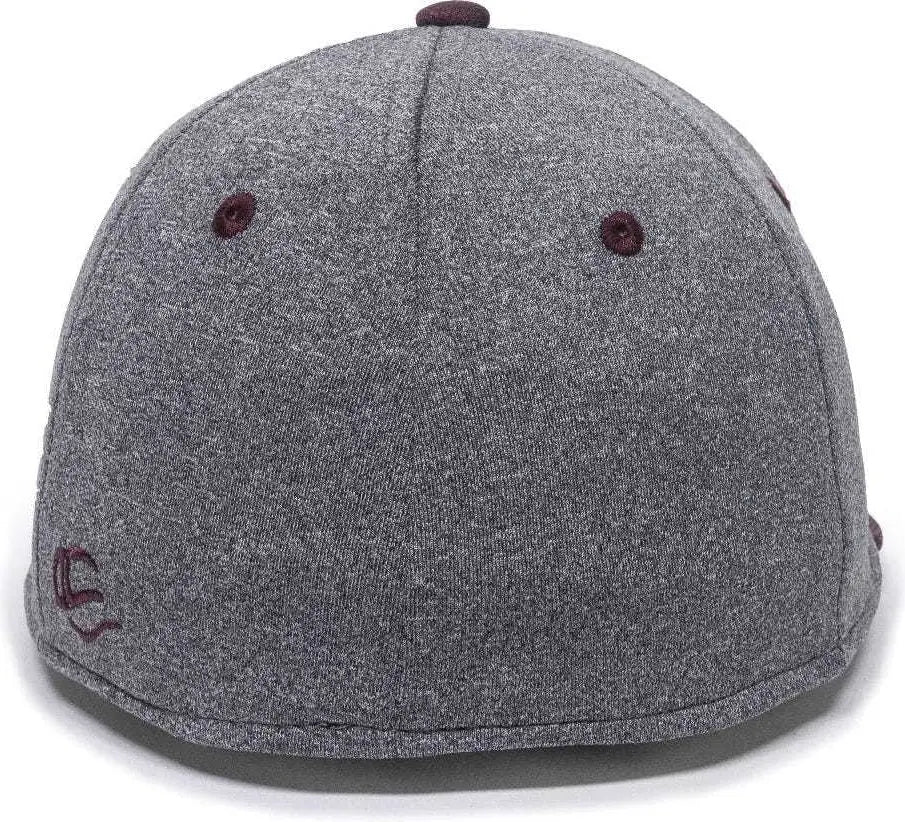 OC Sports HTH25 Flexible Fitting Cap - Heathered Gray Maroon