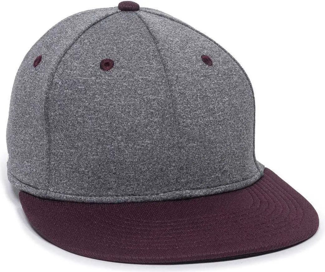 OC Sports HTH25 Flexible Fitting Cap - Heathered Gray Maroon