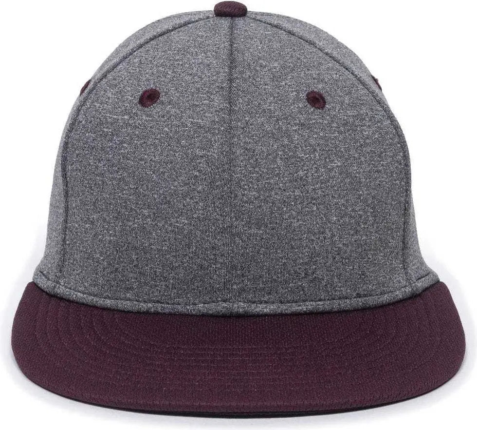 OC Sports HTH25 Flexible Fitting Cap - Heathered Gray Maroon
