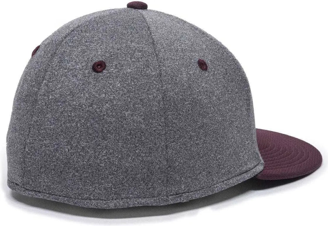 OC Sports HTH25 Flexible Fitting Cap - Heathered Gray Maroon
