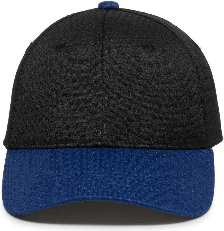 OC Sports JM-123 Jersey Mesh Custom Baseball Caps - Black Royal