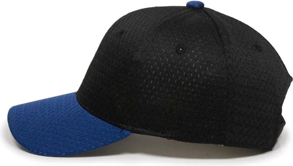 OC Sports JM-123 Jersey Mesh Custom Baseball Caps - Black Royal