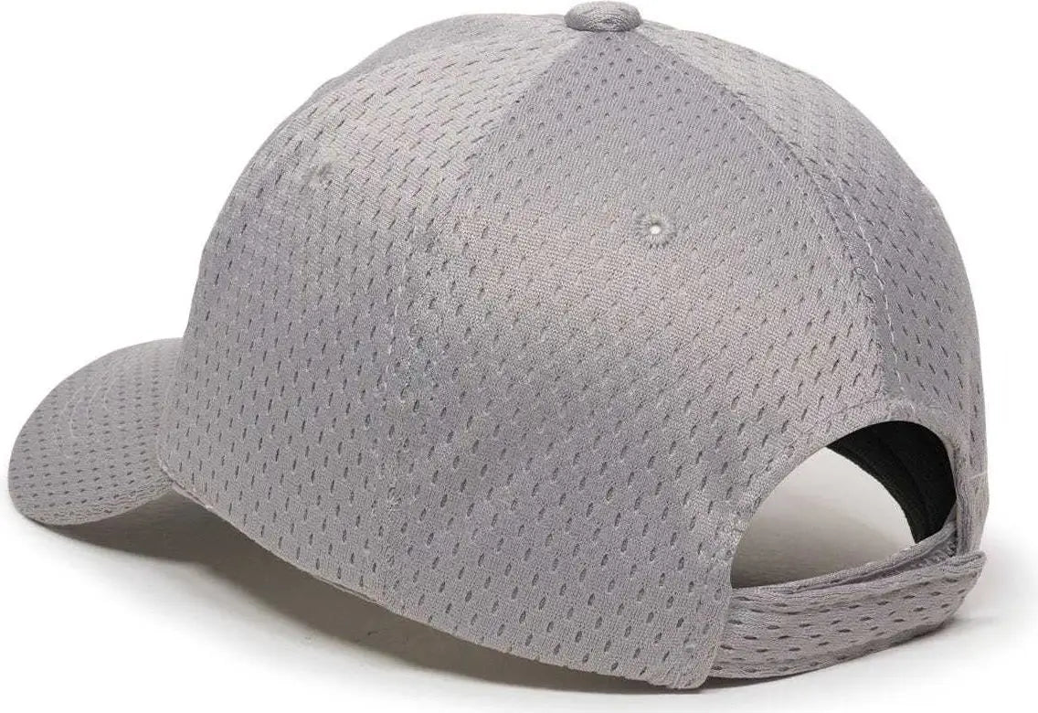 OC Sports JM-123 Jersey Mesh Custom Baseball Caps - Light Gray