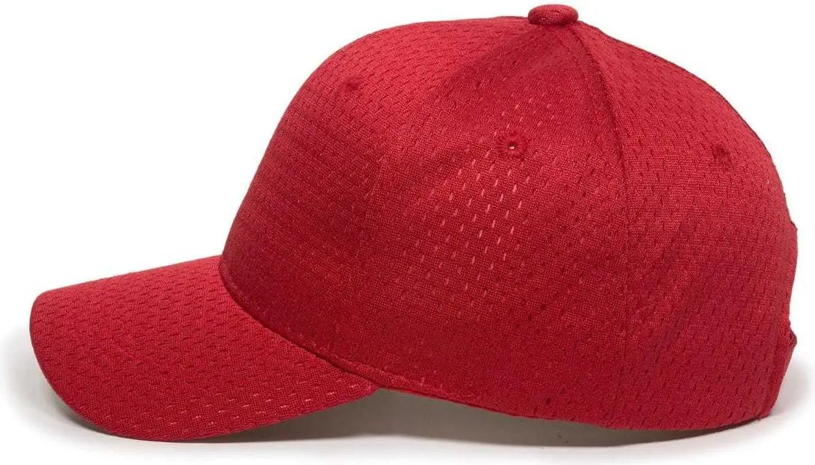 OC Sports JM-123 Jersey Mesh Custom Baseball Caps - Red