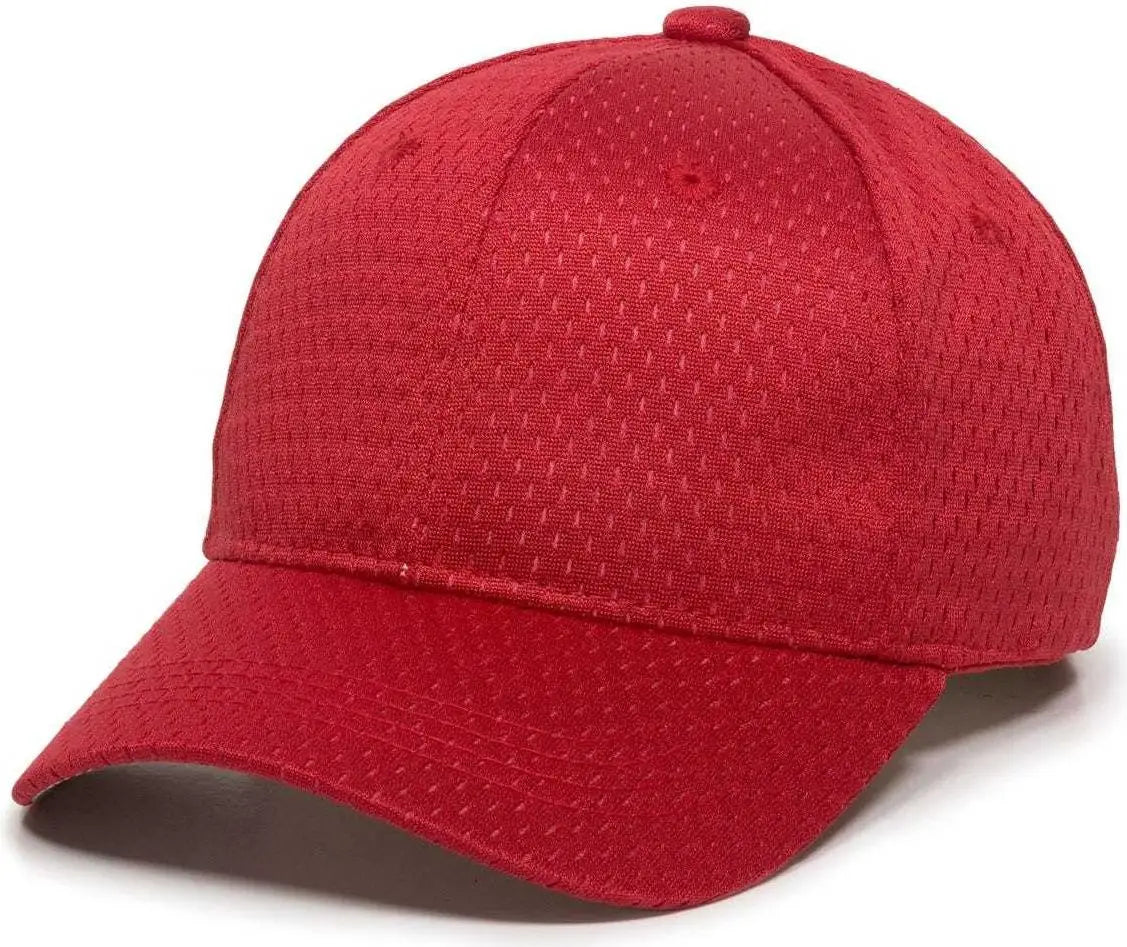 OC Sports JM-123 Jersey Mesh Custom Baseball Caps - Red
