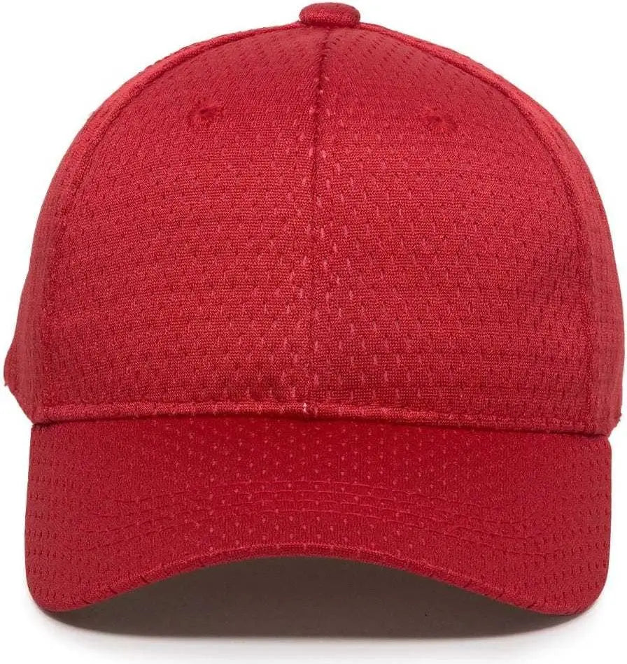 OC Sports JM-123 Jersey Mesh Custom Baseball Caps - Red