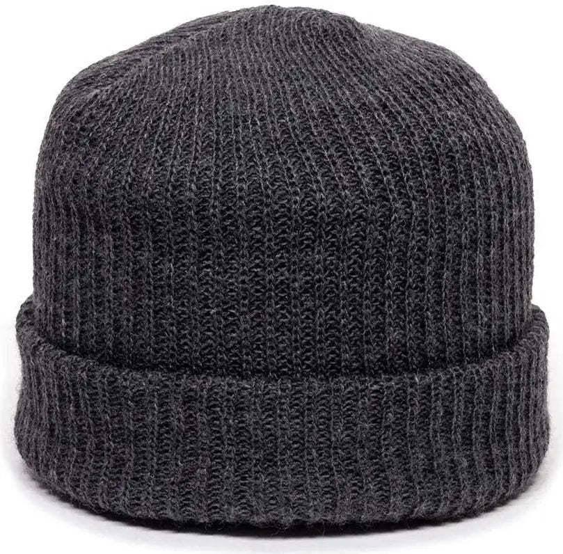 OC Sports KN-275 Acrylic Cuffed Knit Beanie - Charcoal - Dark Gray / One Size Fits Most