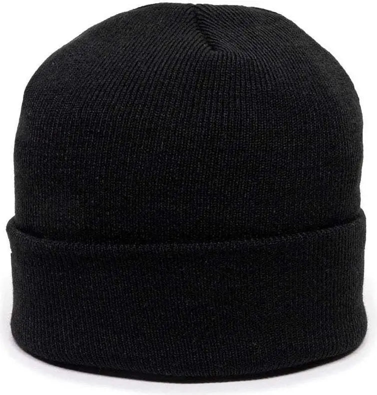 OC Sports KN-400 Superstretch Knit Watch Beanie with Cuff - Black - Black / One Size Fits Most