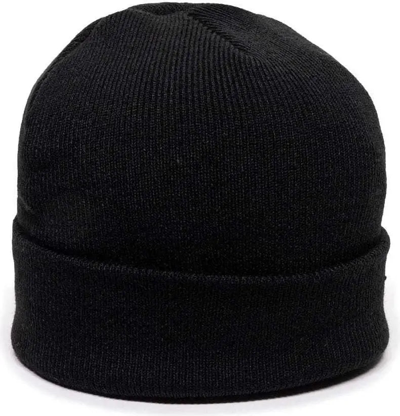 OC Sports KN-400 Superstretch Knit Watch Beanie with Cuff - Black - Black / One Size Fits Most