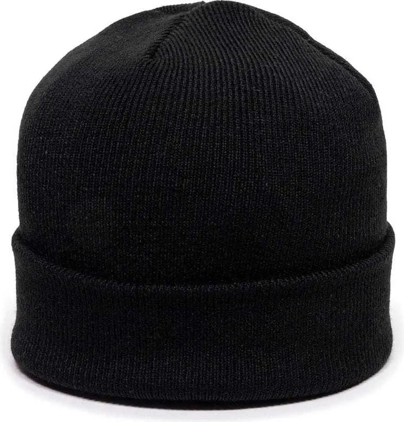 OC Sports KN-400 Superstretch Knit Watch Beanie with Cuff - Black - Black / One Size Fits Most
