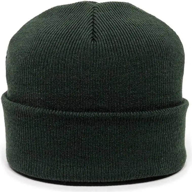 OC Sports KN-400 Superstretch Knit Watch Beanie with Cuff - Dk Green - Forest / One Size Fits Most