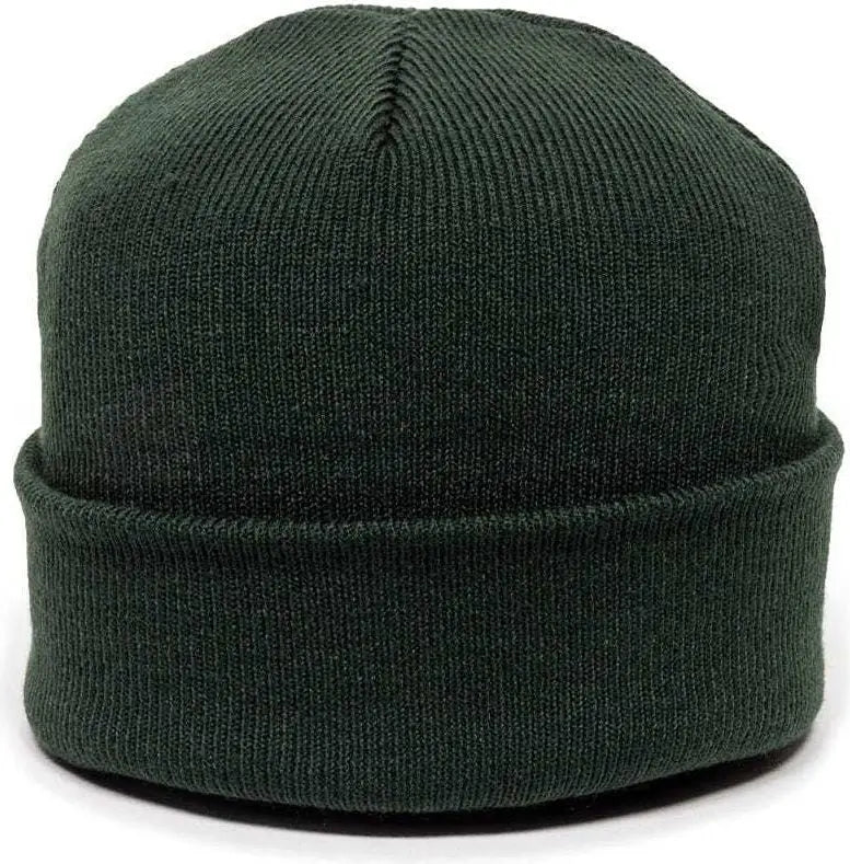 OC Sports KN-400 Superstretch Knit Watch Beanie with Cuff - Dk Green - Forest / One Size Fits Most