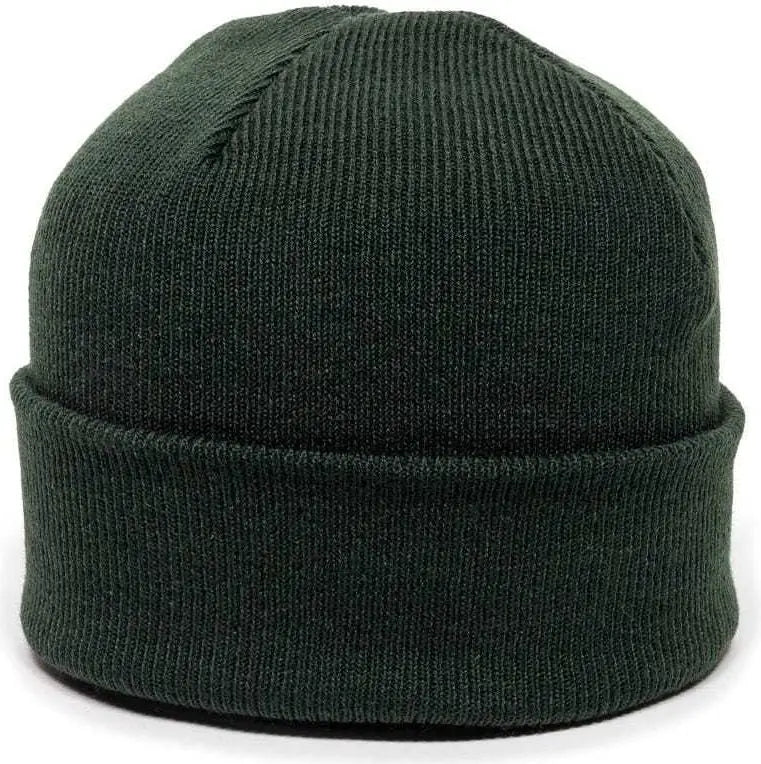 OC Sports KN-400 Superstretch Knit Watch Beanie with Cuff - Dk Green - Forest / One Size Fits Most
