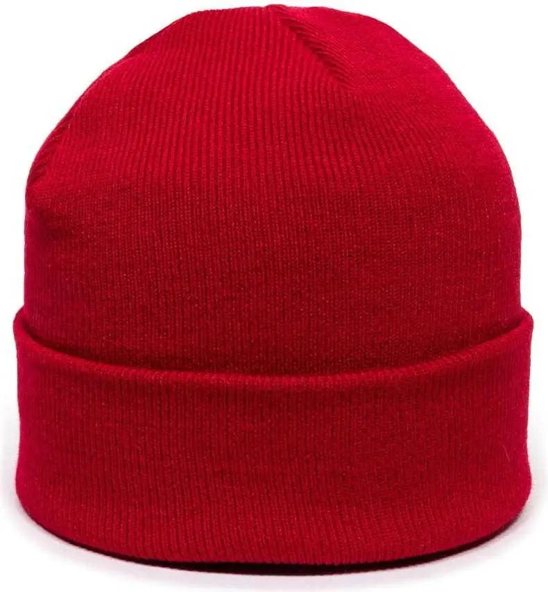 OC Sports KN-400 Superstretch Knit Watch Beanie with Cuff - Red - Red / One Size Fits Most