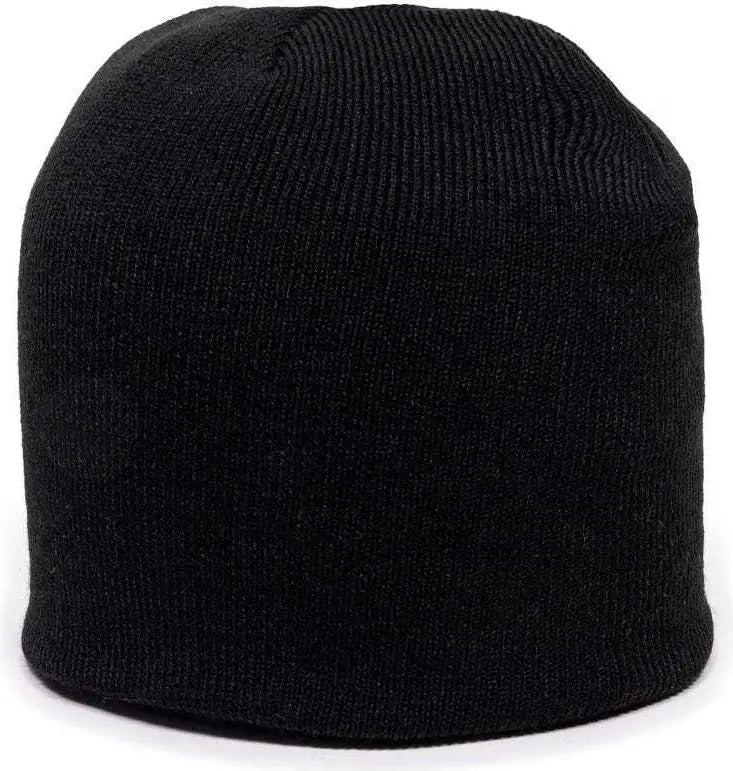 OC Sports KN-550 Made In USA Acrylic Jersey Knit Beanie - Black - Black / One Size Fits Most