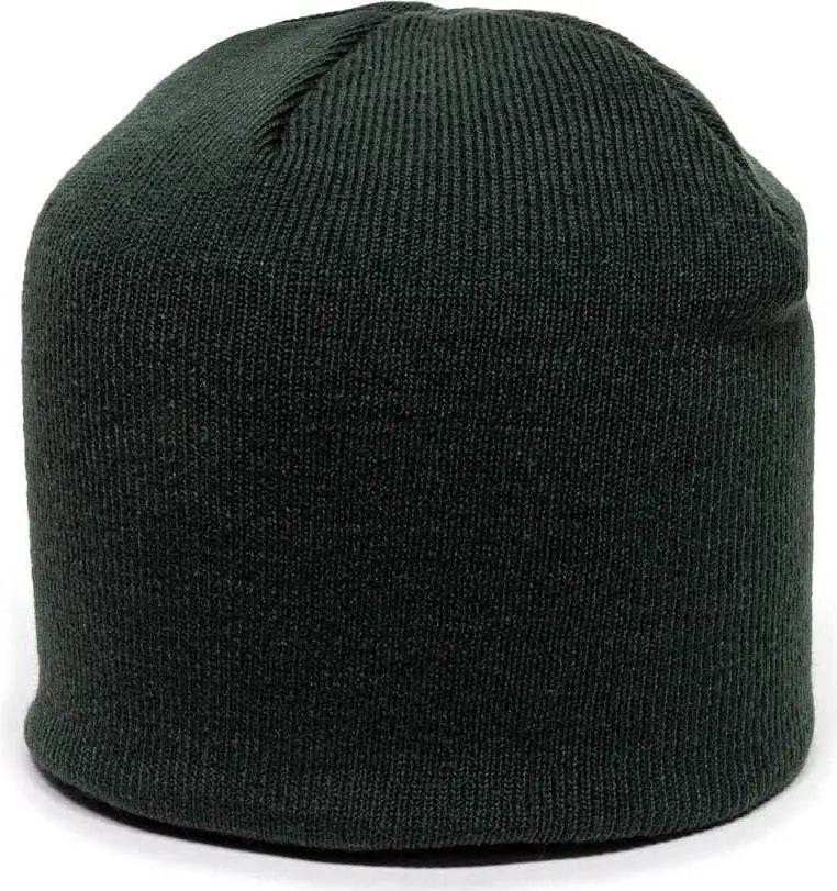 OC Sports KN-550 Made In USA Acrylic Jersey Knit Beanie - Dark Green - Forest / One Size Fits Most
