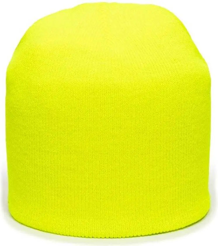 OC Sports KN-550 Made In USA Acrylic Jersey Knit Beanie - Neon Yellow - Yellow / One Size Fits Most