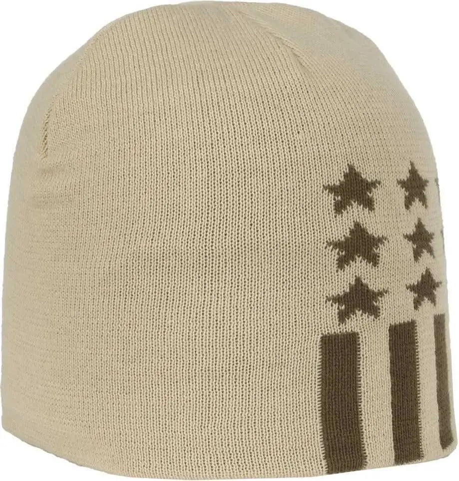 OC Sports KN-STAR01 Patriotic Beanie - Khaki - Khaki / One Size Fits Most