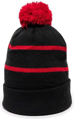 OC Sports KNF-100 Acrylic Knit Watch Cap Beanie - Black Red - Black Red / One Size Fits Most