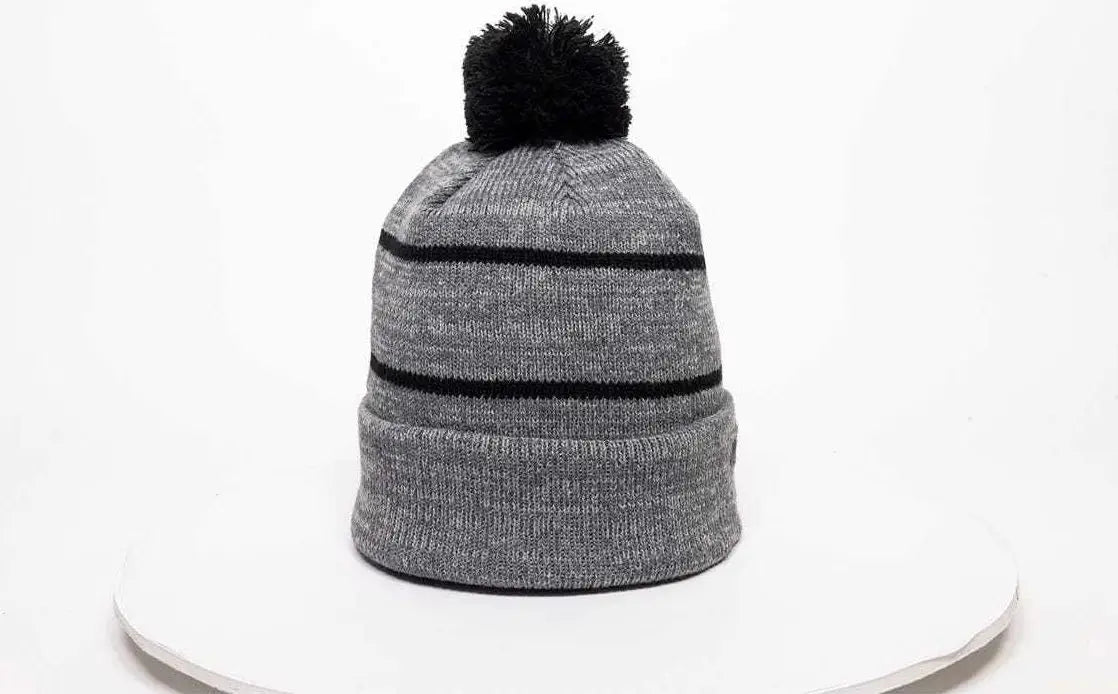 OC Sports KNF-100 Acrylic Knit Watch Cap Beanie - Heathered Gray Black - Gray Black / One Size Fits Most