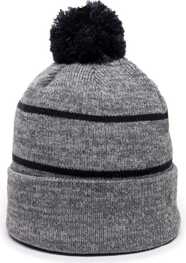OC Sports KNF-100 Acrylic Knit Watch Cap Beanie - Heathered Gray Navy - Gray Navy / One Size Fits Most