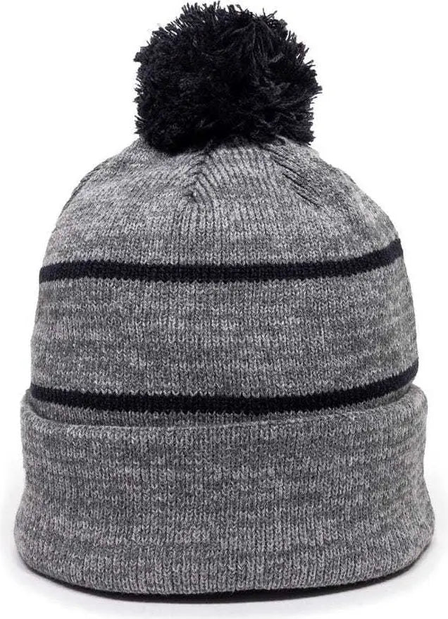 OC Sports KNF-100 Acrylic Knit Watch Cap Beanie - Heathered Gray Navy - Gray Navy / One Size Fits Most