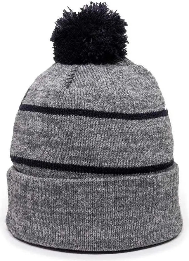 OC Sports KNF-100 Acrylic Knit Watch Cap Beanie - Heathered Gray Navy - Gray Navy / One Size Fits Most