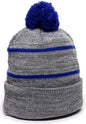 OC Sports KNF-100 Acrylic Knit Watch Cap Beanie - Heathered Gray Royal - Gray Royal / One Size Fits Most