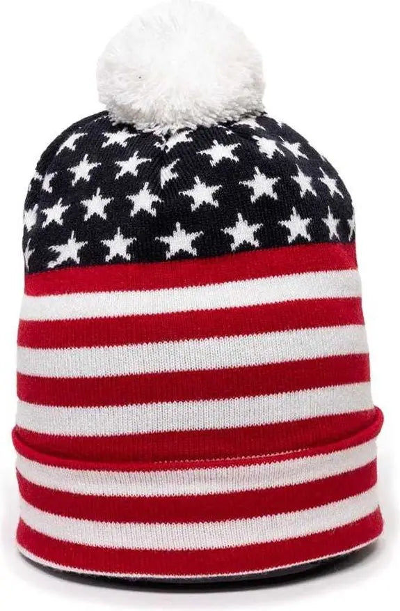 OC Sports KNF-USA USA Acrylic Watch Cap Beanie - Red White Blue - Multi-Colored / One Size Fits Most
