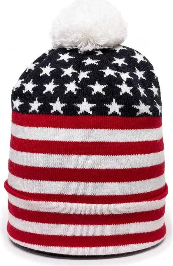 OC Sports KNF-USA USA Acrylic Watch Cap Beanie - Red White Blue - Multi-Colored / One Size Fits Most