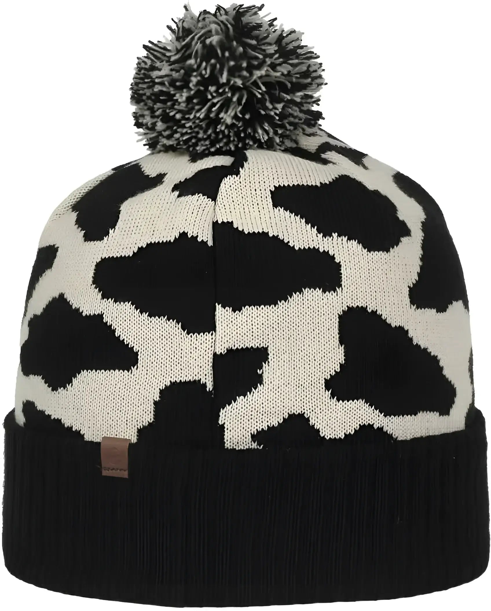 OC Sports KNF-WILD Graphic Watch Beanie with Pom - Black Cream - Cream / OSFM