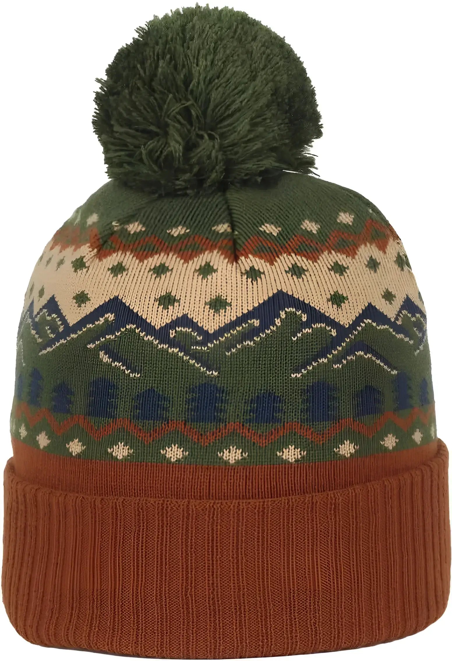 OC Sports KNF-WILD Graphic Watch Beanie with Pom - Mountain - Mountain / OSFM