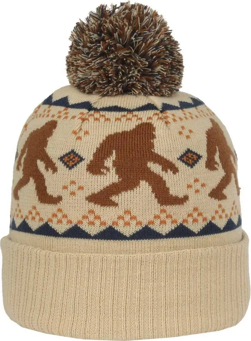 OC Sports KNF-WILD Graphic Watch Beanie with Pom - Sasquatch - Sasquatch / OSFM
