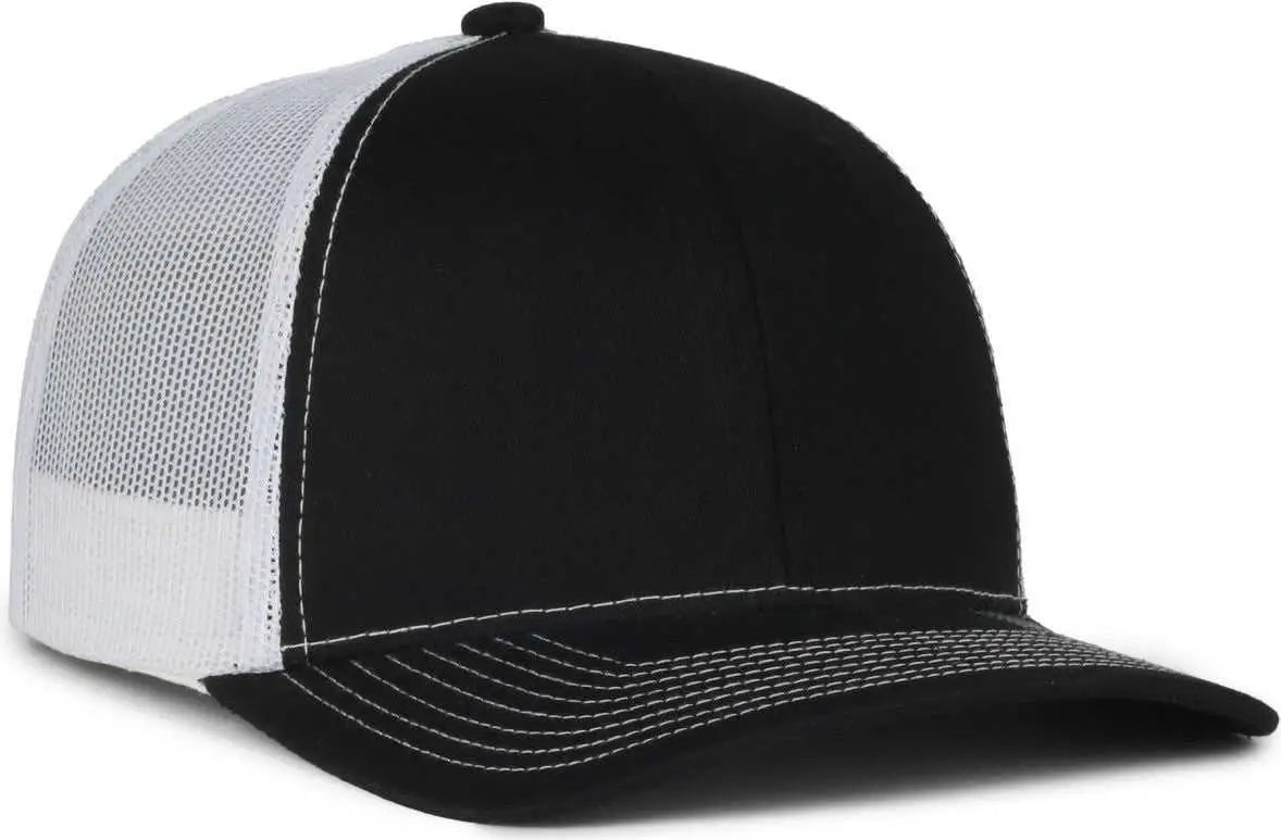 OC Sports MB2020 Modern Trucker Cap Cap - Black White - White / OSFM