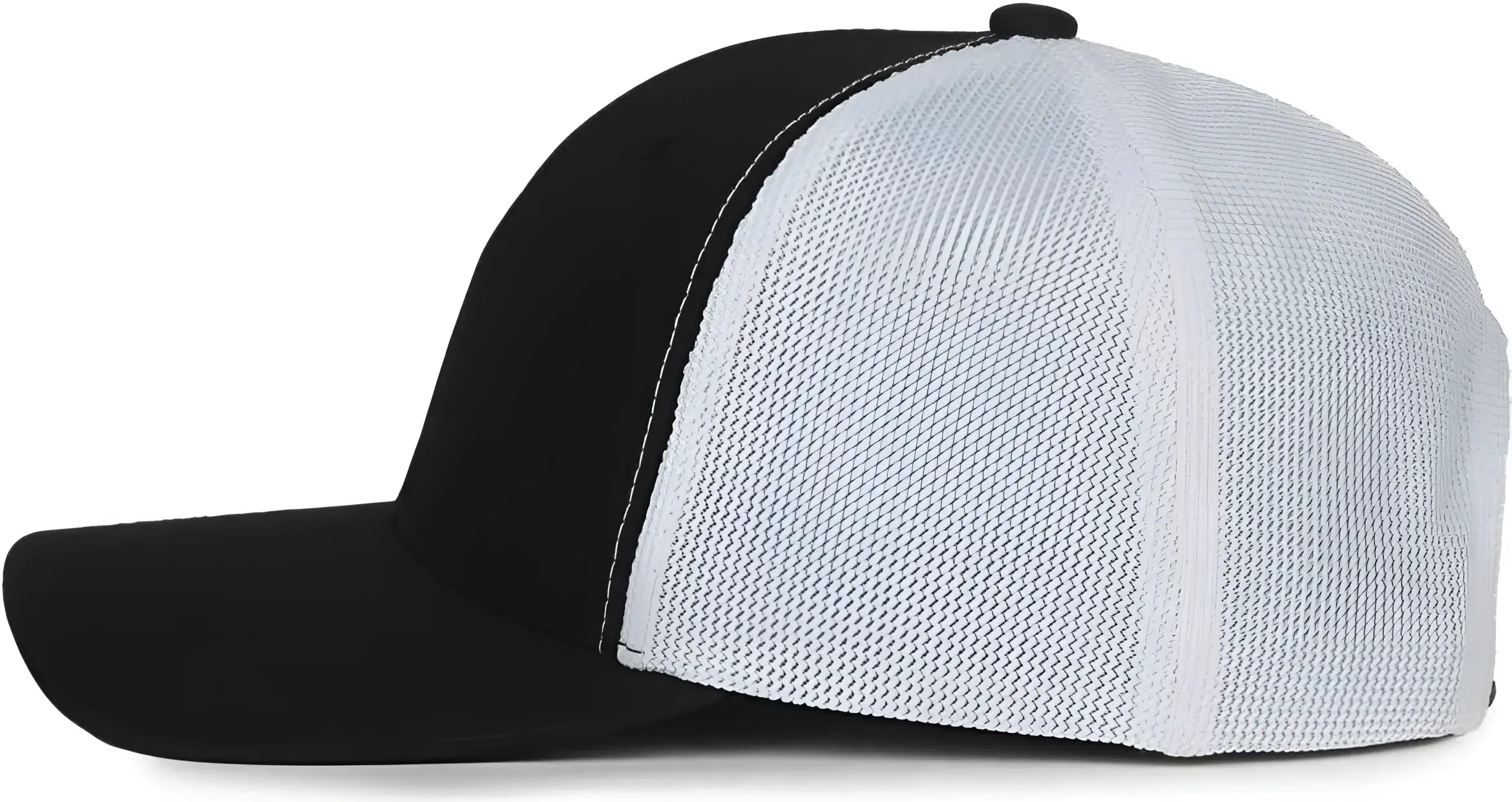 OC Sports MB2020PF Modern Performance Trucker Cap - Black White - White / OSFM