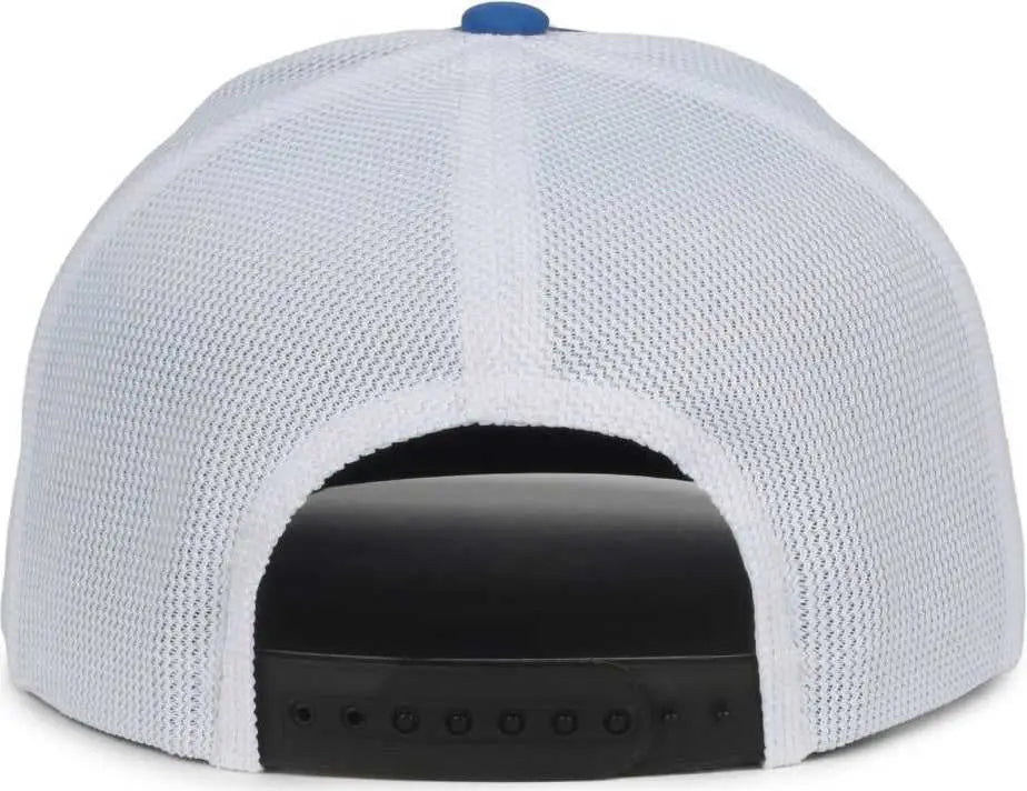OC Sports MB2020PF Modern Performance Trucker Cap - Royal White - White / OSFM