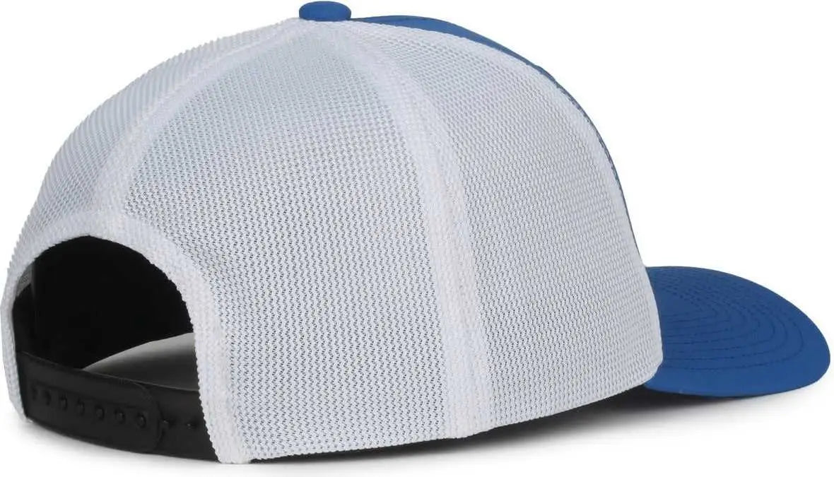OC Sports MB2020PF Modern Performance Trucker Cap - Royal White - White / OSFM
